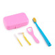 Orthodontic Braces Care Kit with Tongue Scraper, Pink